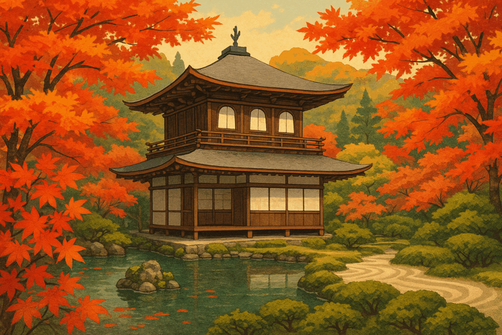 Lá đỏ tại chùa Ginkakuji
