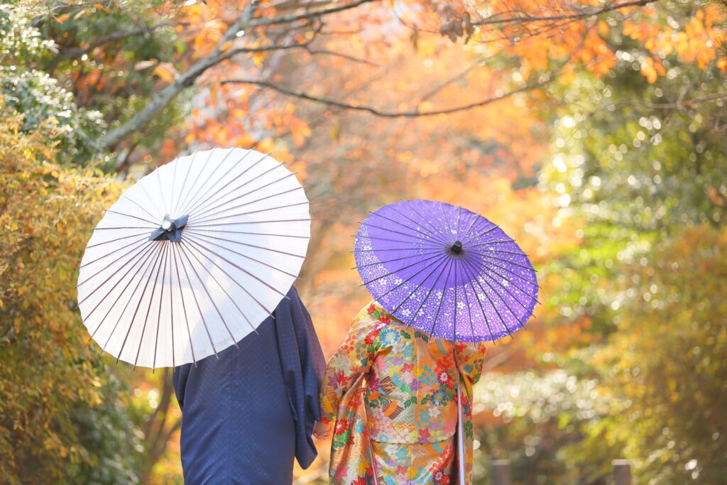 Hình ảnh kimono và phố cổ Kyoto
