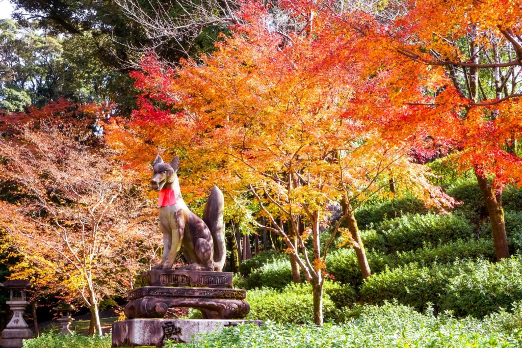 Lá đỏ tại đền Fushimi Inari Taisha